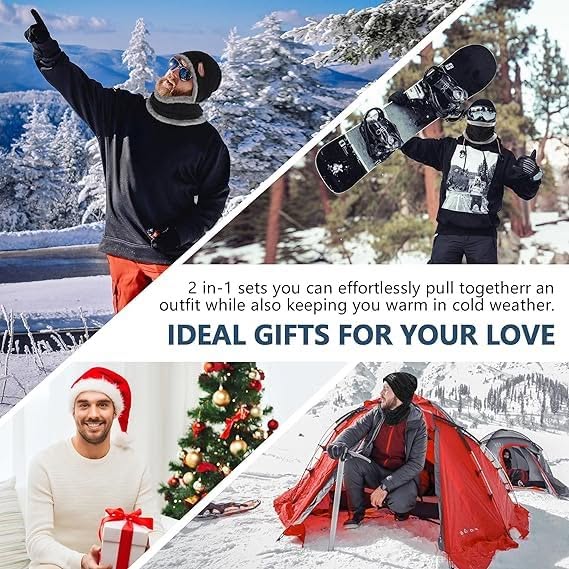 🧣 Unisex Woolen Cap Set – Ultimate Winter Comfort & Style