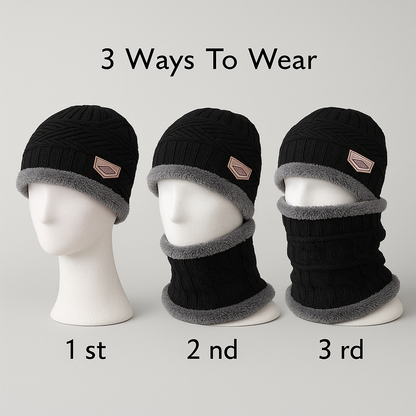 🧣 Unisex Woolen Cap Set – Ultimate Winter Comfort & Style