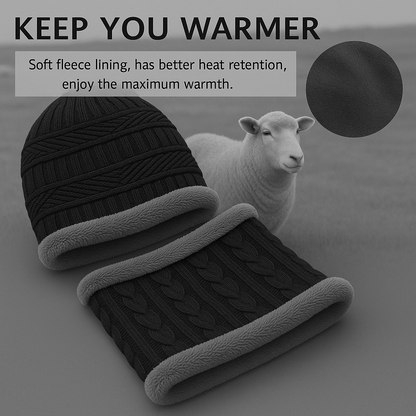 🧣 Unisex Woolen Cap Set – Ultimate Winter Comfort & Style