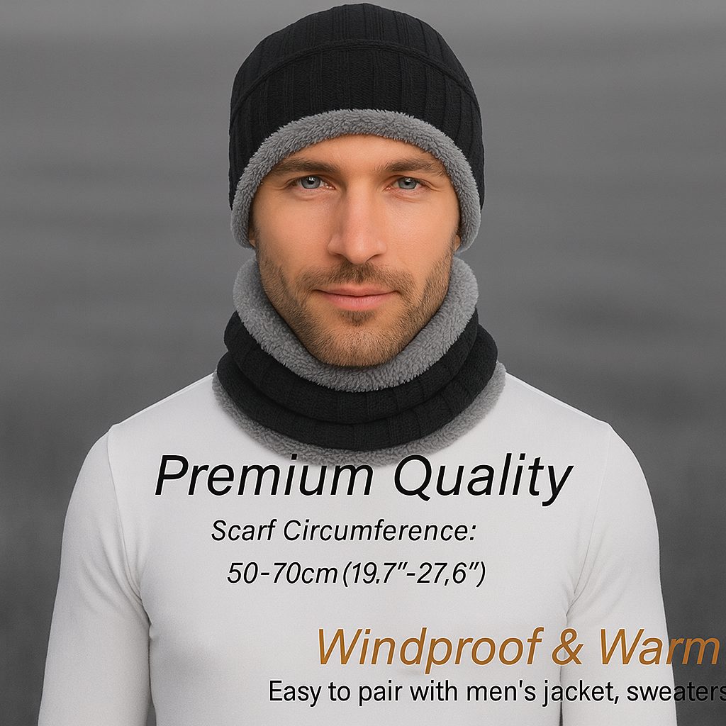 🧣 Unisex Woolen Cap Set – Ultimate Winter Comfort & Style