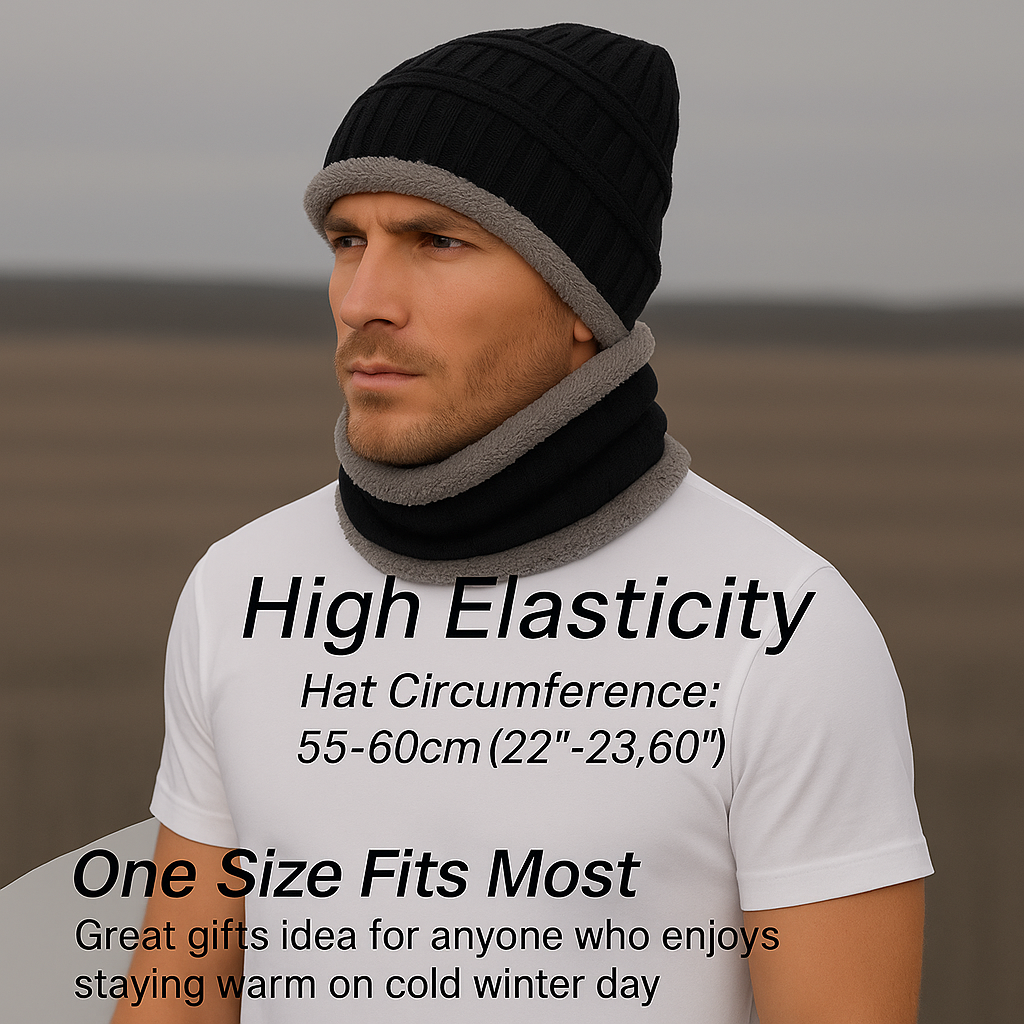 🧣 Unisex Woolen Cap Set – Ultimate Winter Comfort & Style