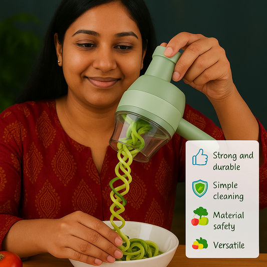 4-in-1 Portable Electric Vegetable Cutter – Cook Faster, Live Smarter!