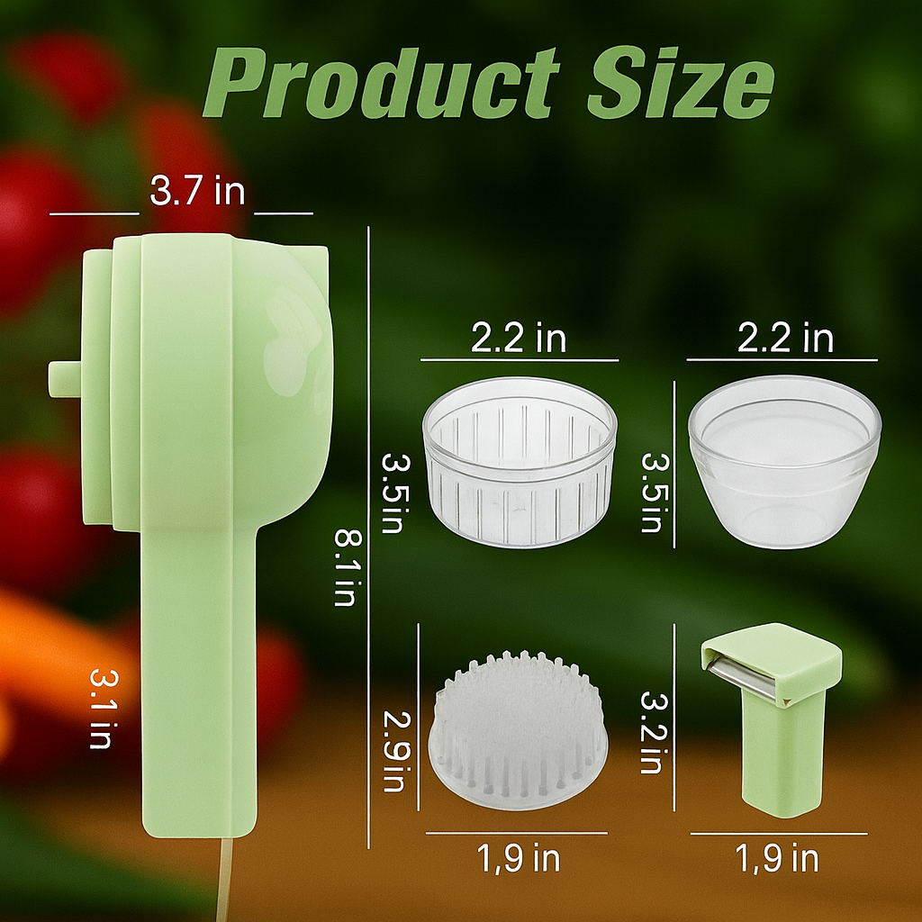 4-in-1 Portable Electric Vegetable Cutter – Cook Faster, Live Smarter!