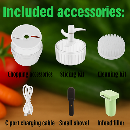4-in-1 Portable Electric Vegetable Cutter – Cook Faster, Live Smarter!