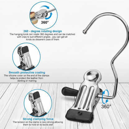 🏷️ Clipify™ Laundry Hook Clips (Pack of 10) – Stainless Steel Multi-Purpose Hanging & Drying Hooks ✨ “Clip It. Hang It. Love It. – Smart Laundry Made Simple!”